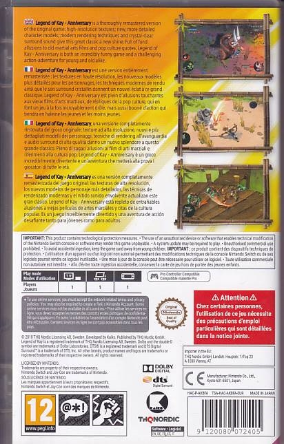 Legend of Kay Anniversary - Nintendo Switch spil (A Grade) (Genbrug)